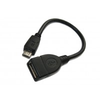 Кабель TCOM micro USB 5pin -  гн. USB-A (0,12 м) OTG