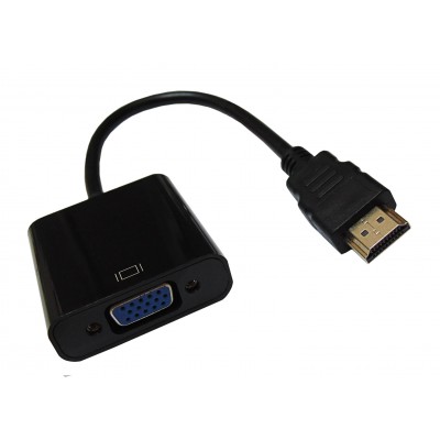 Переходник штекер HDMI - гнездо VGA (черный)