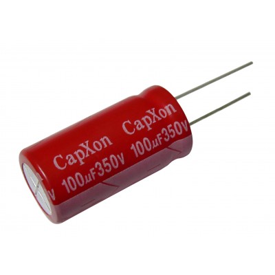 Конденсатор низкоимпедансный   100мкФ - 350В (105°C) <18х35,5> CapXon KF