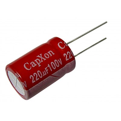 Конденсатор низкоимпедансный   220мкФ - 100В (105°C) <16x25> CapXon KF