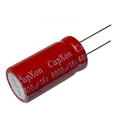 Конденсатор низкоимпедансный  6800мкФ - 16В (105°C) <18x35,5> CapXon KF