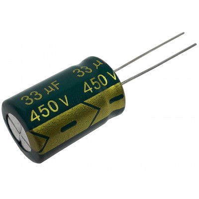 Конденсатор электролитический    33мкФ - 450В (105°C) <12x19> Chongx
