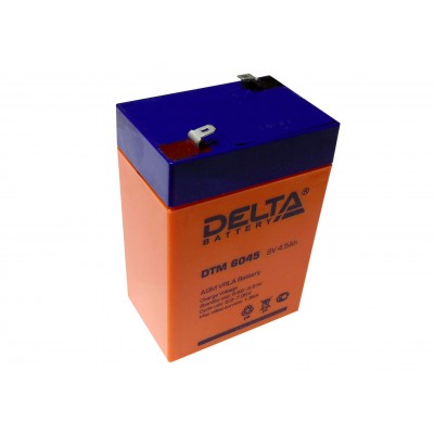 Аккумулятор свинцовый Delta DTM6045 (6В; 4,5Ач)