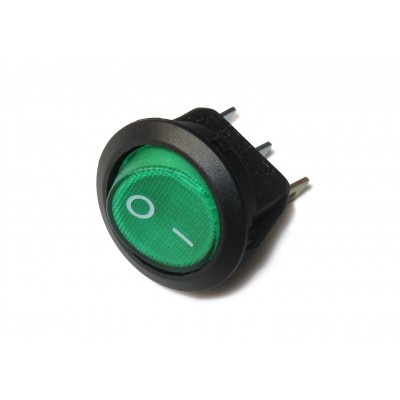 Выключатель 118 - KCD2 (зеленый, с подсветкой 12В)