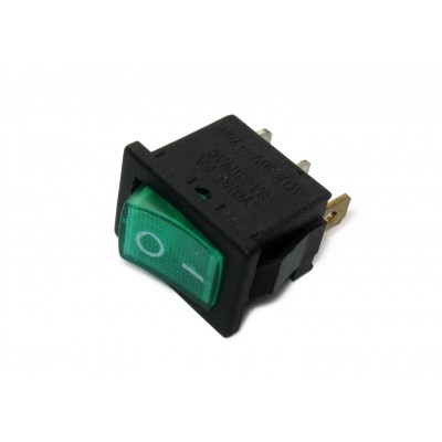 Выключатель 110 - KCD1 (зеленый, с подсветкой 220В)