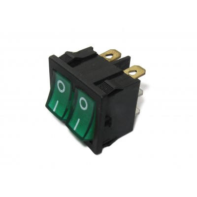 Выключатель 128 - RWB-305 (зеленый/зеленый, с подсветкой 220В)