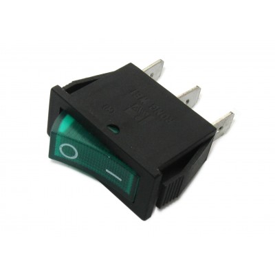 Выключатель 133 - KCD3 (зеленый, с подсветкой 220В)