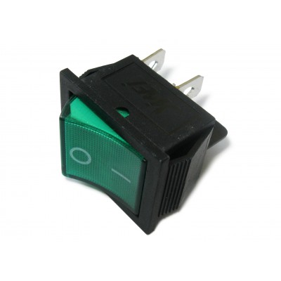 Выключатель 140 - KCD4 (зеленый, с подсветкой 220В)