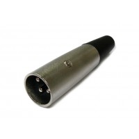 Штекер CANON кабельный длинный 3pin (серый металл)