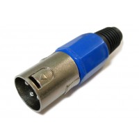 Штекер CANON кабельный синий 3pin (серый металл)