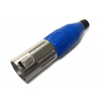 Штекер CANON кабельный синий длинный 3pin (серый металл)