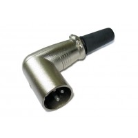 Штекер CANON кабельный угловой 3pin (серый металл)