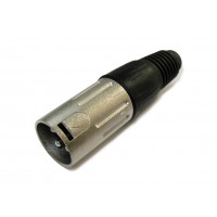 Штекер CANON кабельный черный 3pin (серый металл)