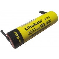 Аккумулятор монтажный 3,7В, 3500мАч Lii-35S+ LiitoKala (10А) без защиты с выводами