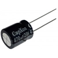Конденсатор электролитический   470мкФ -  25В (105°C) <10x12,5> CapXon KM