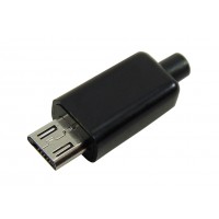 Штекер micro USB 5pin под кабель (черный/белый)